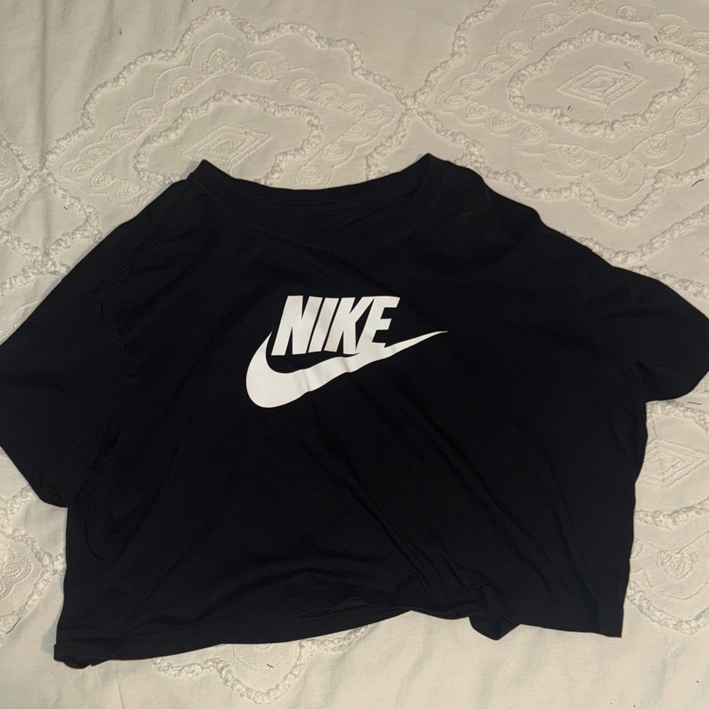 Nike Black Tee with White Logo